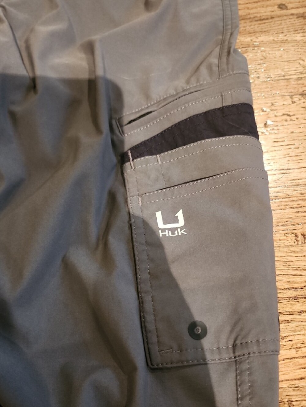 Huk Gray Men's Cargo Pants with Side Pockets - Picture 2 of 4
